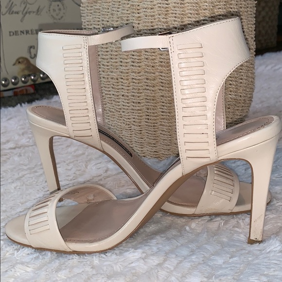 French Connection beige ankle strap 3.5 inch heel - Picture 3 of 8